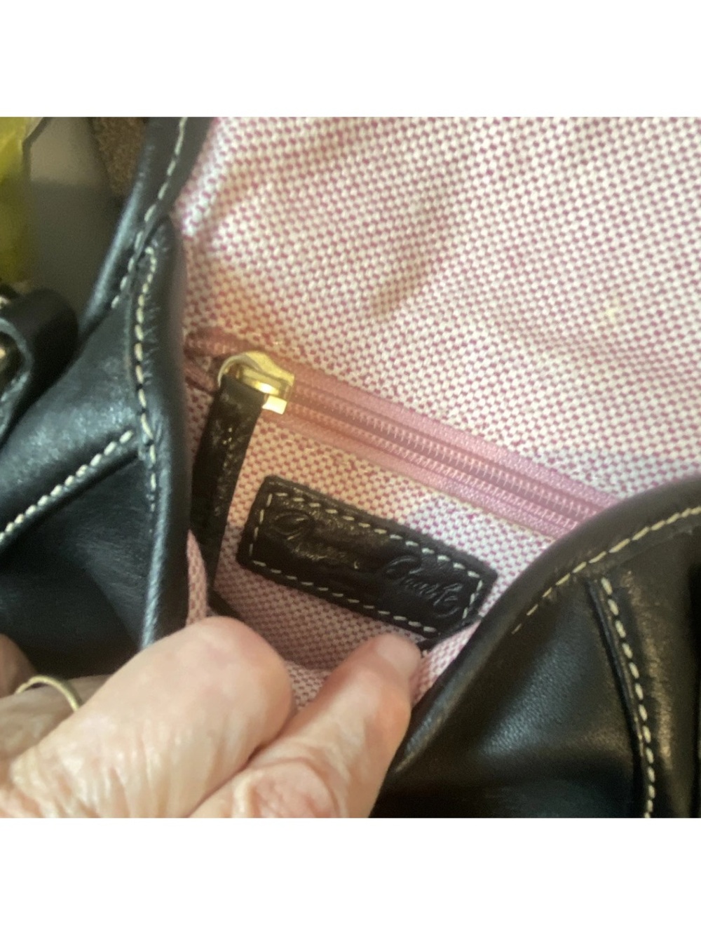 Dooney & Bourke Black Leather Mini Saddle Crossbody with Gold Hardware - Picture 9 of 15